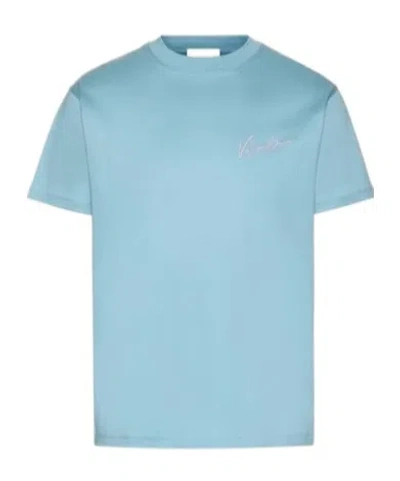 Valentino Vlogo Printed Cotton T-shirt In Blue