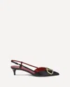 Valentino Vlogo 40 Velvet Slingback Pump In Black