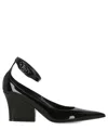Valentino Vlogo Lockette Leather Ankle Strap Pumps In Black