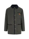 Valentino Garavani Olive Quilted Jacket With Vlogo Patch