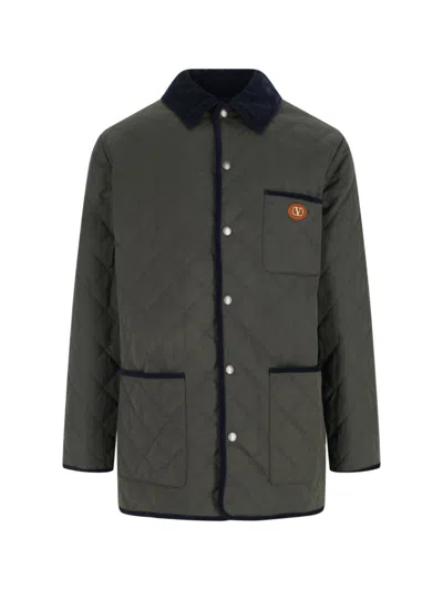 VALENTINO VALENTINO 'VLOGO' QUILTED JACKET – GREEN