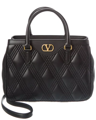 Valentino Garavani Valentino Vlogo Quilted Leather Satchel In Black