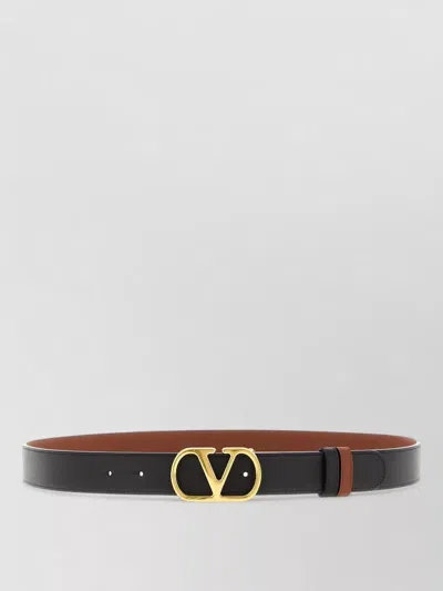 Valentino Garavani Vlogo Reversible Belt Adjustable Length In Black