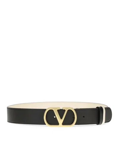 Valentino Garavani Vlogo Reversible Belt In Black