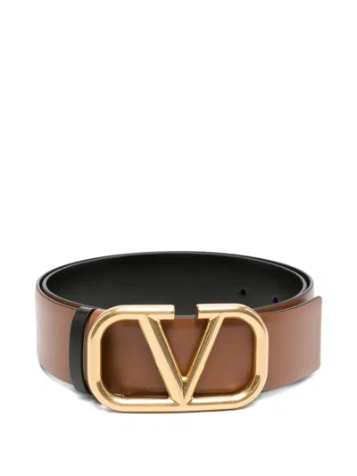 Valentino Garavani Vlogo Reversible Belt In Brown