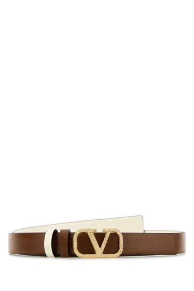 Valentino Garavani Vlogo Reversible Belt In Brown