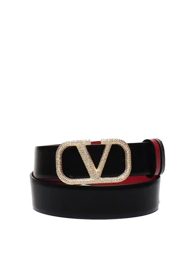 Valentino Garavani Vlogo Reversible Belt In Red