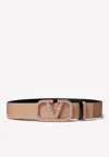 Valentino Vlogo Reversible Belt With Swarovski® Crystals In Blush