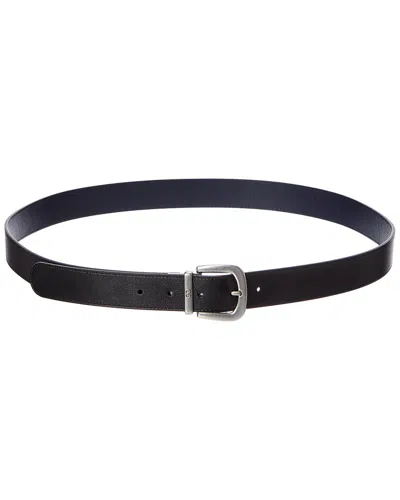 Valentino Garavani Valentino Vlogo Reversible Leather Belt In Black