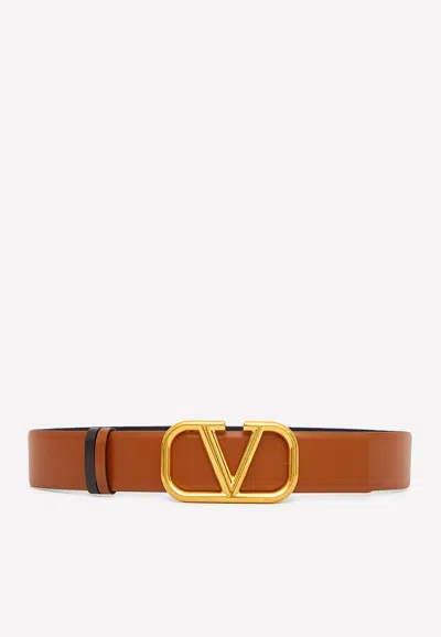 VALENTINO GARAVANI VLOGO REVERSIBLE LEATHER BELT,1W2T0S11ZFR 11J