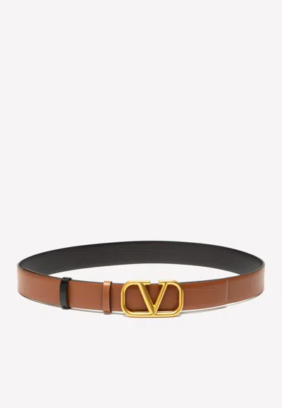 VALENTINO GARAVANI VLOGO REVERSIBLE LEATHER BELT,2W2T0T15ZFR 11J