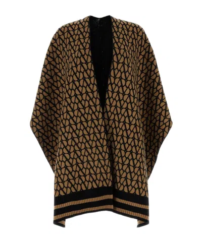 Valentino Vlogo Reversible Poncho In Black