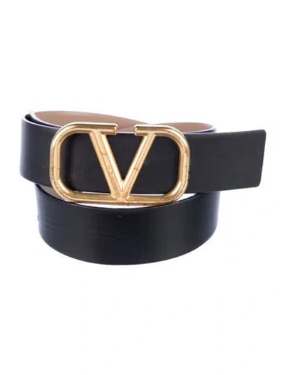 Pre-owned Valentino Garavani Vlogo Reversible Signature Logo Belt In Brown