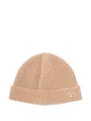 Valentino Vlogo Ribbed Beanie In Neutral