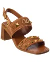 Valentino Vlogo Rockstud 60 Suede Sandal In Brown