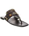 Valentino Vlogo Rockstud Leather Sandal In Black