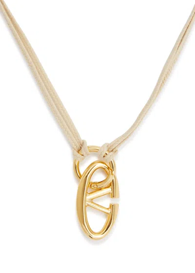 Valentino Garavani Vlogo Rope Necklace In Gold