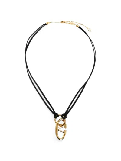 Valentino Garavani Vlogo Rope Necklace In Gold