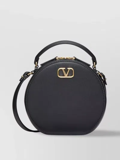 Valentino Garavani Vlogo Round Leather Clutch Bag