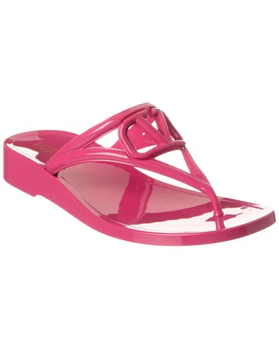 Valentino Garavani Vlogo Signature Rubber Thong Sandals In Pink