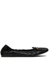 Valentino Vlogo Ruched Ballerina Shoes In Black