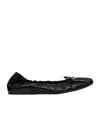 Valentino Vlogo Signature Ruched Slip-on Ballerina In Black