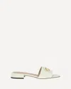 Valentino Ivory Calfskin Vlogo Signature Slide Sandals In White
