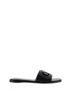Valentino Vlogo Cutout Leather Sandal In Black