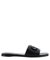 Valentino Vlogo Cutout Leather Sandal In Black
