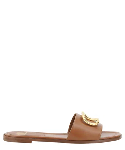 Valentino Garavani Vlogo Sandals In Brown