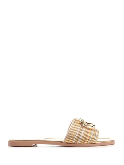 Valentino Garavani Vlogo Sandals Gold