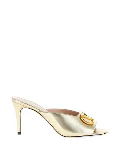 Valentino Garavani Valentino Vlogo Signature 80 Leather Sandal In Gold