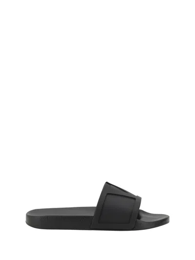 Valentino Garavani Coolside Rubber Slides In Black