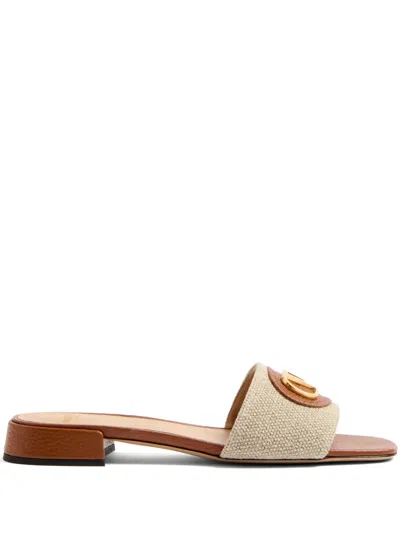Valentino Garavani Vlogo Sandals In Neutrals