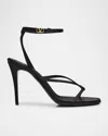 Valentino Garavani Vlogo Satin Ankle-strap Evening Sandals In Black