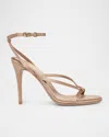 Valentino Vlogo Satin Ankle-strap Evening Sandals In Poudre