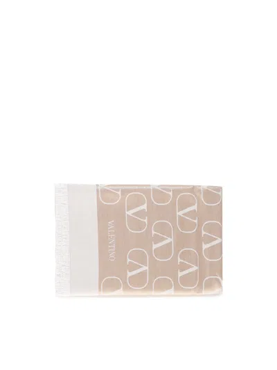 Valentino Vlogo Shawl In E Ivory