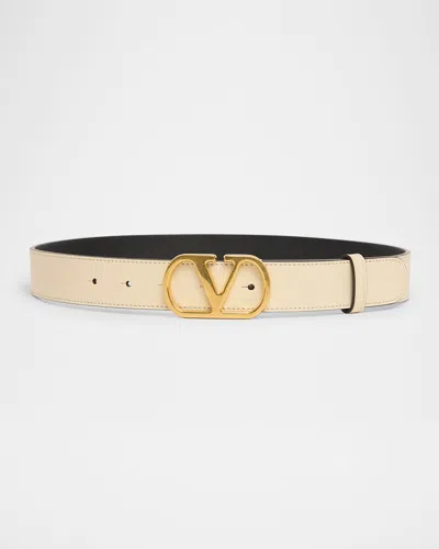 VALENTINO GARAVANI VLOGO SHINY CALFSKIN BELT