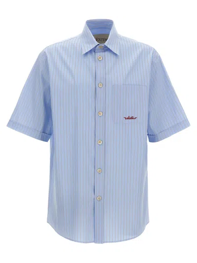 Valentino Light Blue Vlogo Embroidery Shirt