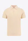 Valentino Cotton Piquet Polo Shirt With Vlogo Embroidery In Beige