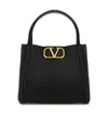 Valentino V Plaque Double Top Handle Tote In Black