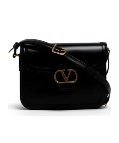 Valentino Garavani 9to5 Leather Shoulder Bag With Vlogo Signature Closure In Black