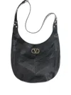 Valentino Garavani Medium Hoboho Bag In Chevron-pattern Nappa In Black