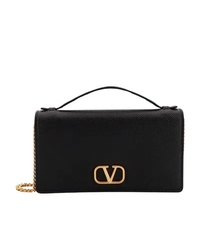 Valentino Garavani Vlogo Shoulder Bag In Black