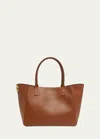 Valentino Vlogo Side Shopping Tote Bag In Nappa Calfskin Leather In N58 Tobacco