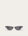 Valentino Vlogo Sign Cat-eye Titanium Frame Unisex Dark Grey 61 In Dark Grey
