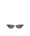 Valentino Vlogo Sign Cat-eye Titanium Frame Unisex Dark Grey 61 In Gray