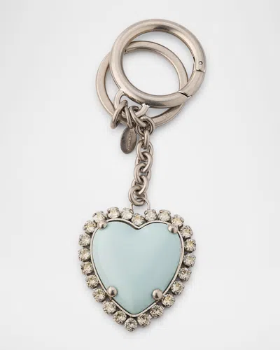 Valentino Garavani Vlogo Signatur Embellished Heart Keyring In Orange