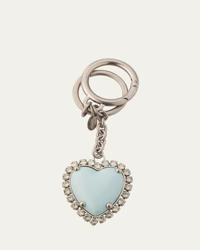 Valentino Garavani Vlogo Signatur Embellished Heart Keyring In Orange