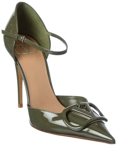 Valentino Garavani Valentino Vlogo Signature 100 Patent Pump In Green